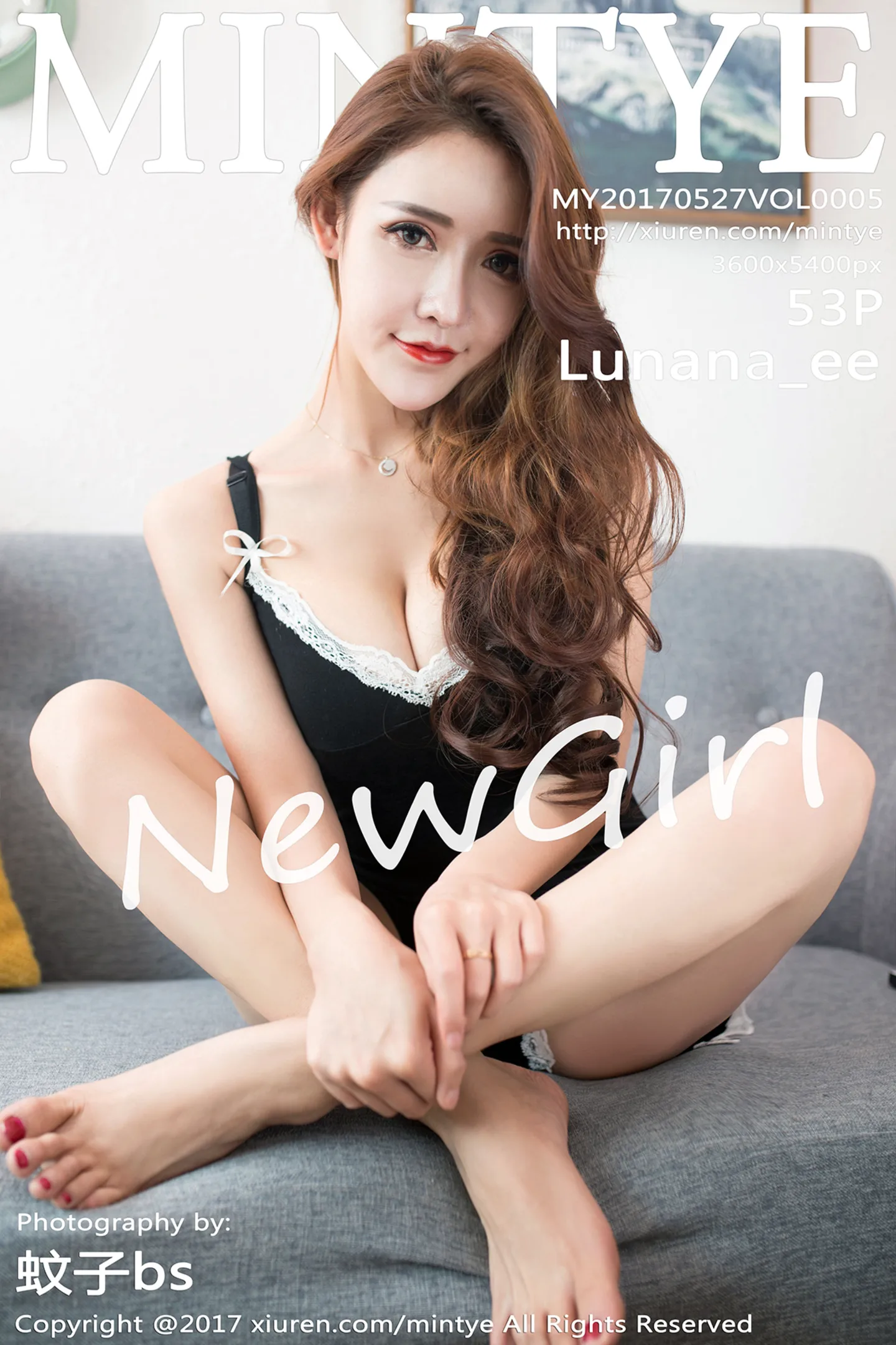 [MintYe薄荷叶]Vol.005_新人主播Lunana_lee黑色低胸吊带裙秀完美身材性感写真53P-秀人网 - XiuRen.Pro